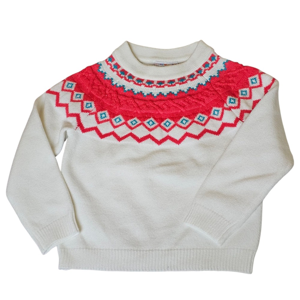 Cartwheels by Charlie Paige Knit Sweater - Girls Toddler 2T White Red‎ Blue NWT
